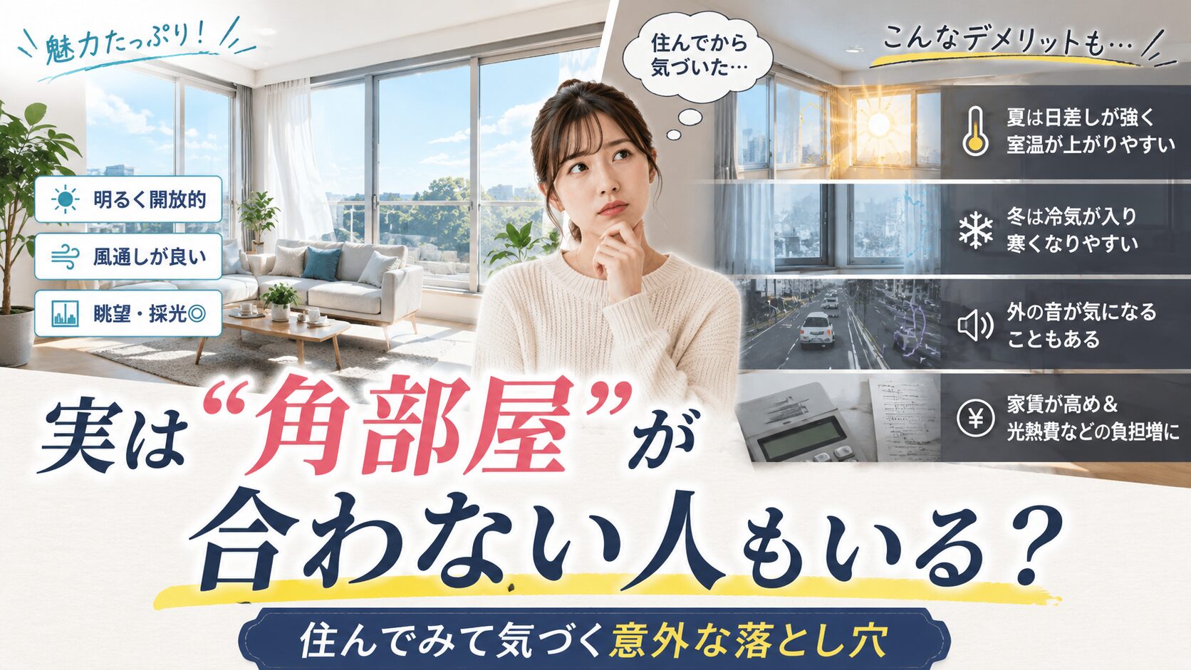 実は“角部屋”が合わない人もいる？住んでみて気づく意外な落とし穴