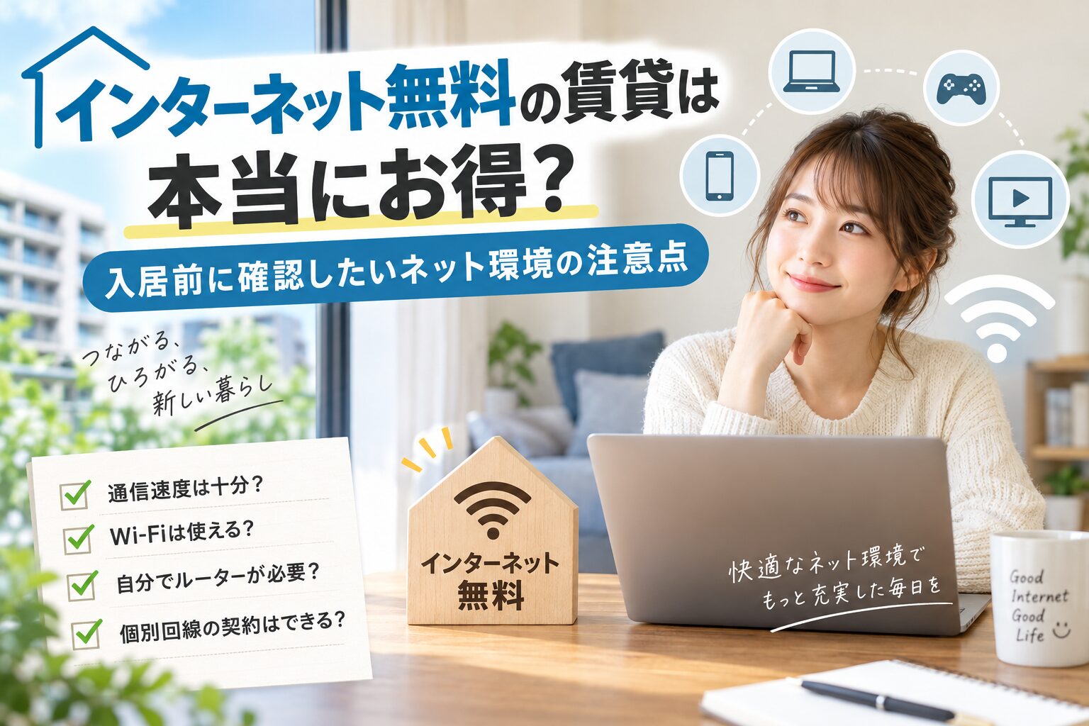 【News】インターネット無料の賃貸は本当にお得？入居前に確認したいネット環境の注意点